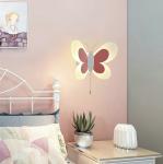 Cartoon Cute Blue Pink Butterfly Wall Lamp Creative Wall Mount LED Light（WH-OR