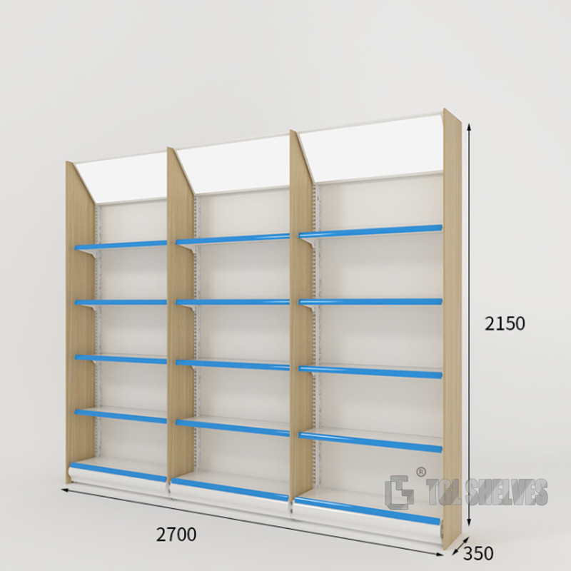 Heavy Duty Gondola Store Shelving , wood supermarket gondola shelves Multi Layers