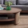 Buy cheap Vintage Solid Wood Rattan Round Coffee Table 80*80*40 For Hotel Hall from wholesalers