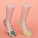 Unisex Adults Non Slip Invisible Socks Yellow No Show Liner Socks With