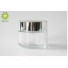 Buy cheap Thick Wall Clear Glass Face Cream Jars 100g Round Shape With Silver Color Cap from wholesalers