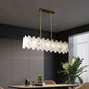 Buy cheap Iron Scagliola High End Pendant Lights With Marble Lampshade from wholesalers