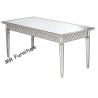 Buy cheap Sophia Silver Glass Dining Table , 160 * 90 * 75cm Mirror Dining Room Table from wholesalers