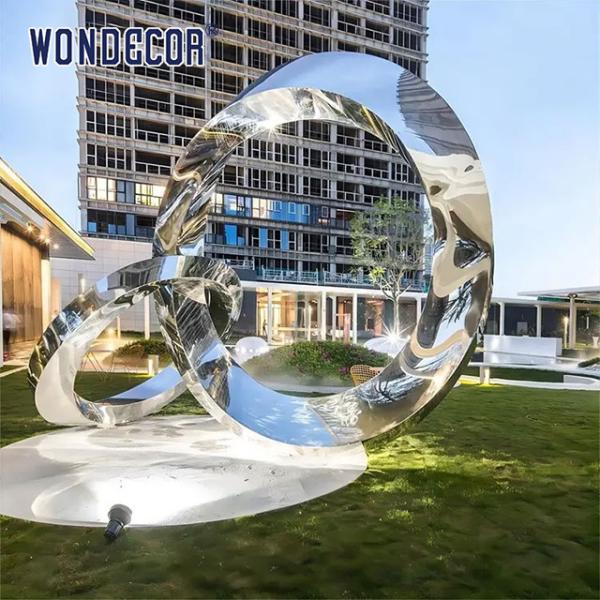 Buy cheap Large outdoor park shaped twisted ring stainless steel sculpture from wholesalers