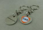 Brass , bronze , Iron Trolley Coin Keyring Single Or Double-Sided For Advertisem