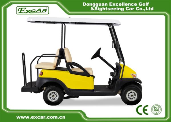 Buy cheap EXCAR Yellow Electric Golf Carts Front 2 Seater Plus Rear 2 Seats 3.7KW Motor from wholesalers