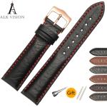 ALK Vintage Cow Leather Watch Band Bracelet black stainless fashion buckle Strap