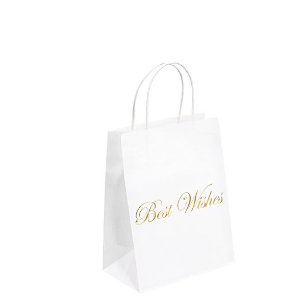 Buy cheap Customised Uncoated Lining Thank You Paper Bag With Twist Rope Handle from wholesalers