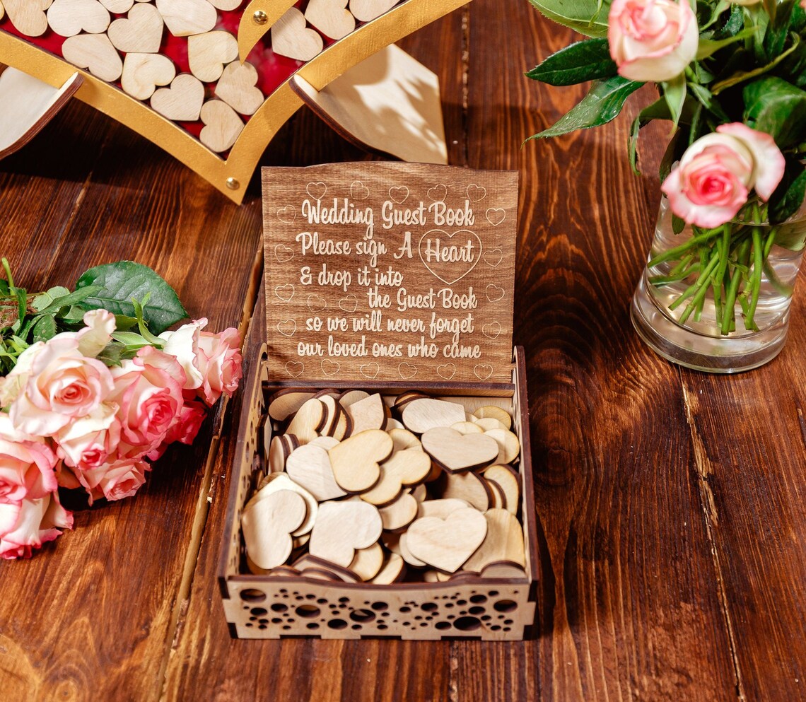 Personalized Alternative Wedding Guest Book Heart shape Our Guestbook Sign