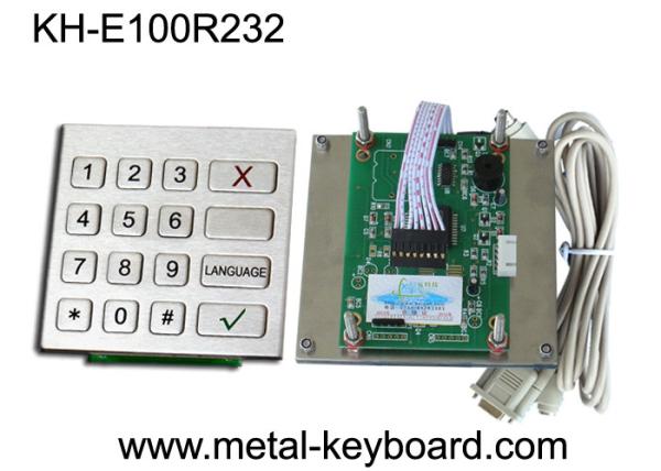 Vandal Proof Kiosk / ATM Checking Devices Metal Numeric Keypad Outdoor , 16