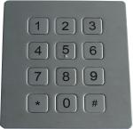 IP65 dot matrix metal 12 keys vandal resistant phone numeric keypad for