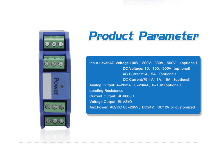 Low Price Guaranteed Quality Din-rail Piezoelectric Current Pressure Transducer