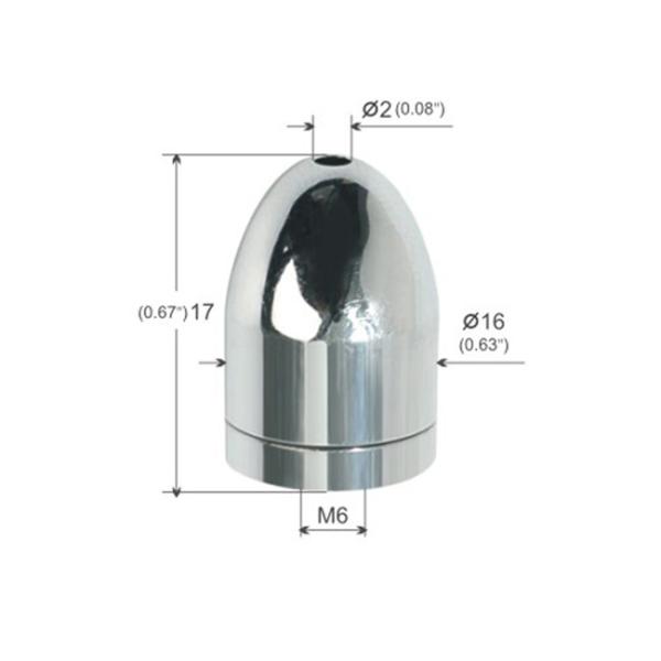 Buy cheap Chrome Plated Bullet Shape Ceiling Cable Coupler For Hanging Systems YW86254 from wholesalers