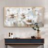 Buy cheap Customized Size Accepted 100% Hand Painted Wall Art Abstract White Flowers Home Decor Modern Abstract Flowers Oil Painting from wholesalers