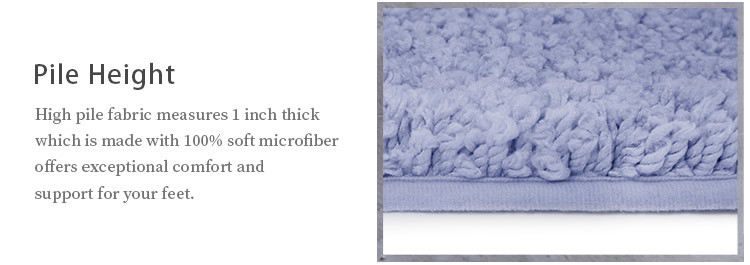 BSCI Antibacterial Soft Shaggy Microfiber Tufted Bath Mat For Bathroom Floor