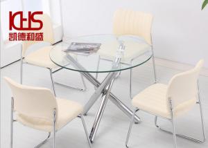 China 60 42 36 Inch Round Glass Table Transparent Tempered Glass Dining Table on sale