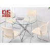 Buy cheap 60 42 36 Inch Round Glass Table Transparent Tempered Glass Dining Table from wholesalers