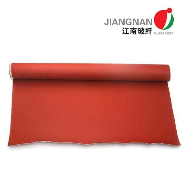 Red 0.4mm High Temp Fiberglass Fire Curtain Fabric Cloth For Building Fire