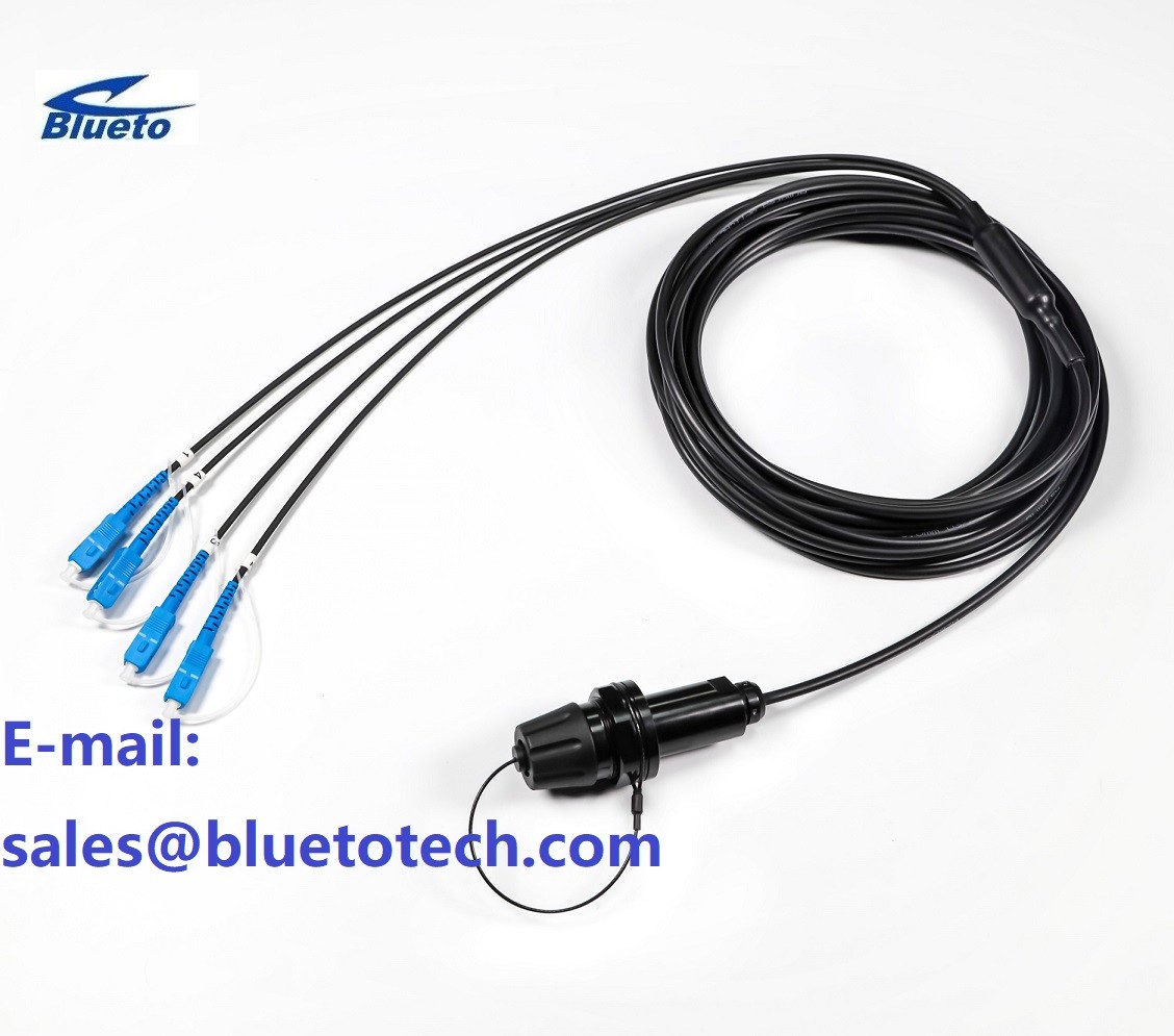 XBEAM Expand Beam Optical Fiber Patch Cable 2/4core Armored Field Fiber Optic Patch Cord with Cable Drum