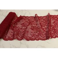 Buy cheap Shimmer Stretch Galloon Lace Red Color Nylon Material OEKO TEX 100 Approved product