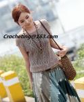 Crochet sweater, hand knitted, Women's Hollow Crochet sweater short-sleeved