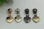 High grade small style bag metal accessories light gold heart shape zipper