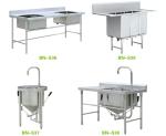 Freestanding Stainless Steel Wash Sink , High End Restaurant Kitchen Sink