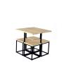 Buy cheap Wood And Steel Rectangular Dinning Table And Chair Set 4 Seater Furniture from wholesalers