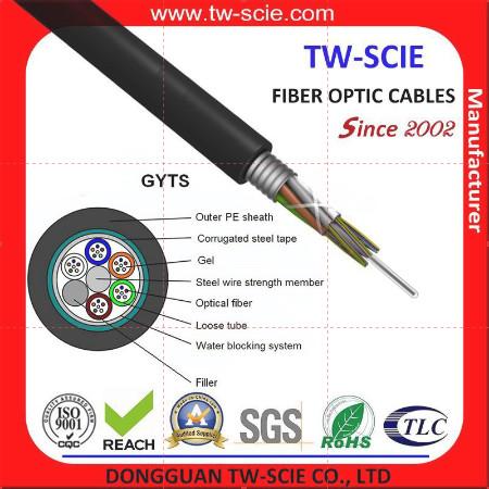 Buy cheap 216 Core Outdoor Rated Fiber Optic Cable , Armored Om3 Fiber Optic Cable Gyts from wholesalers