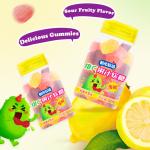 Sour Fruity Flavors Delicious Gummies Colorful Candy 0 Fat Vitamin C Gummy Candy
