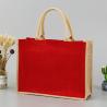 Buy cheap Printing Logo Large Red Inside Lamination Jute Shopping Bag from wholesalers