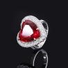 Buy cheap 925 Sterling Silver Wedding Jewelry Set Simulated Ruby Diamonds Pendant Ring Earrings Heart from wholesalers