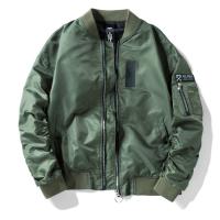 Buy cheap Metal Zipper Black Ma1 Bomber Jacket Mens 100% Polyester Machine Wash product