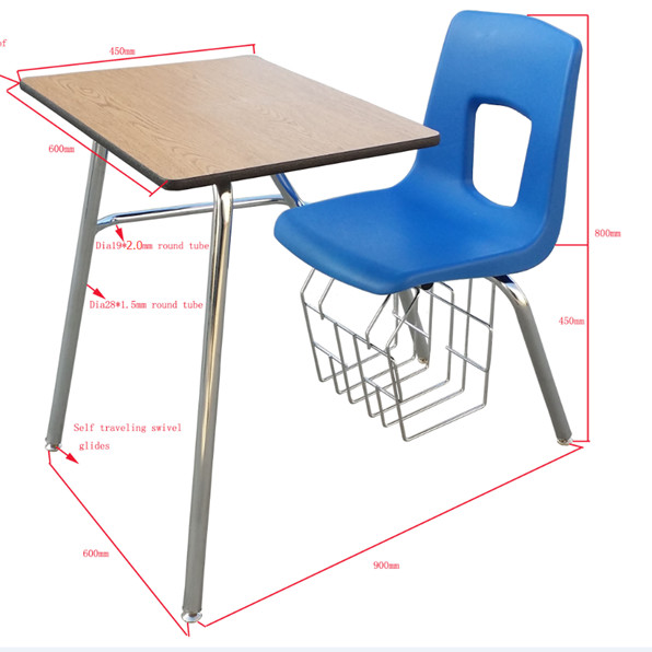 Ergonomic Arc Back School Desk With Chai