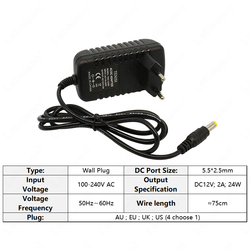 100-240V AC to DC 12V Wall Plug Desktop Type 5.5*2.5m Power Supply 1A 2A 3A 5A 6A 7A 10A