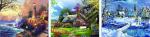 Landscape Animal 3D Custom Lenticular Printing Picture 3 Imaged Flip Poster For