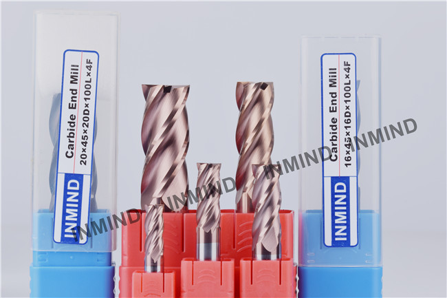 Milling Machine Tools Carbide End Mill Cutter With 0.5 - 0.6 UM Grain Size H6 Tolerance