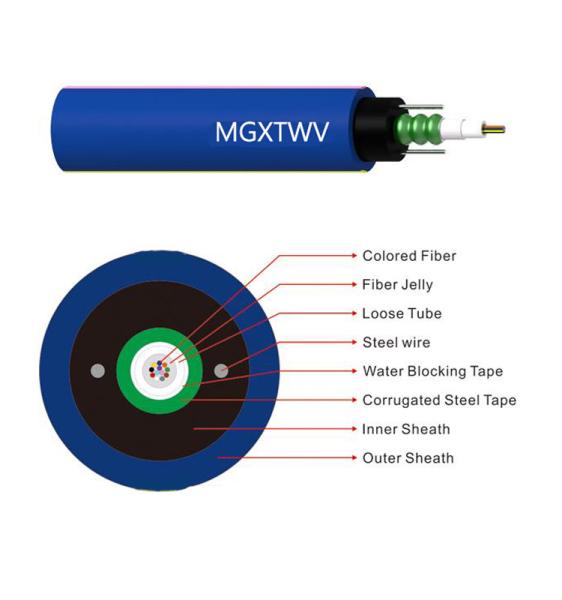 Buy cheap MGXTWV Mining Bulk Outdoor Central Loose Tube G652 G655 Multimode Outdoor Optical Fiber Cable from wholesalers