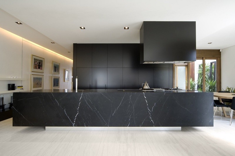 60 Inch Contrasting Kitchen Island And Cabinets With Lazy Susan Basket