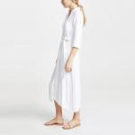 Fashion Ladies Short Sleeve Crepe Viscose V Neck Shirt Cover up MIDI Dress for