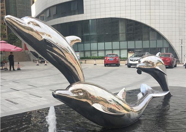 Buy cheap Lifelike Life Size Metal Dolphin Sculpture Stainless Steel Outdoor Sculpture For Water Fountain from wholesalers