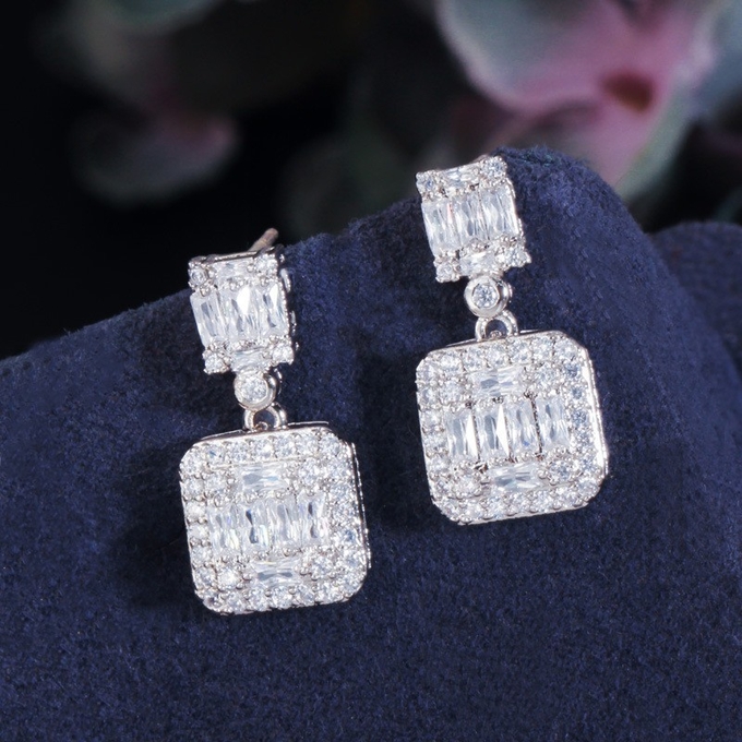 Fashion CZ Crystal Stone Wedding Jewelry Sets For Brides Necklace Earring Necklace Set For Women CZ Jewelry Sets