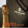 Buy cheap Gold Foil Stamp Hair Extension Eco Retail Packaging Wine Bags Bulk Kraft Paper Wine Gift Bags With Handles from wholesalers