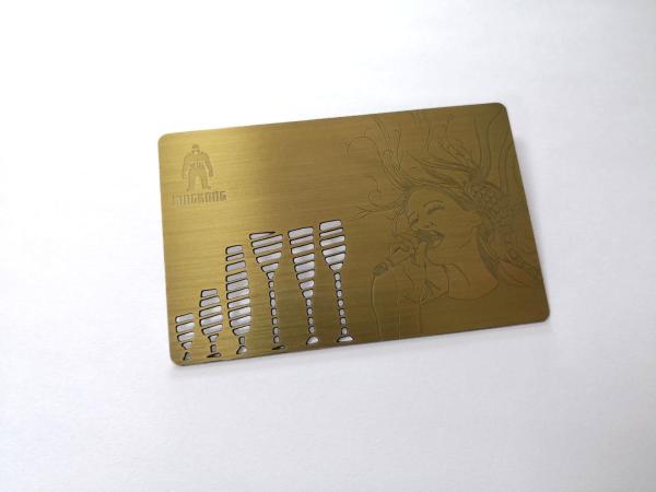 Buy cheap Ancient Brass Material Metal Business Cards With Engraved Picture / Ccustom Metal Membership Cards from wholesalers