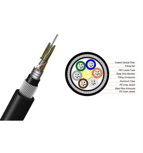 Buy cheap 72 Core GYTA33 Direct Buried Submarine Fiber Optic Cable Anti Rodent Armoured Fiber Optical Cable from wholesalers