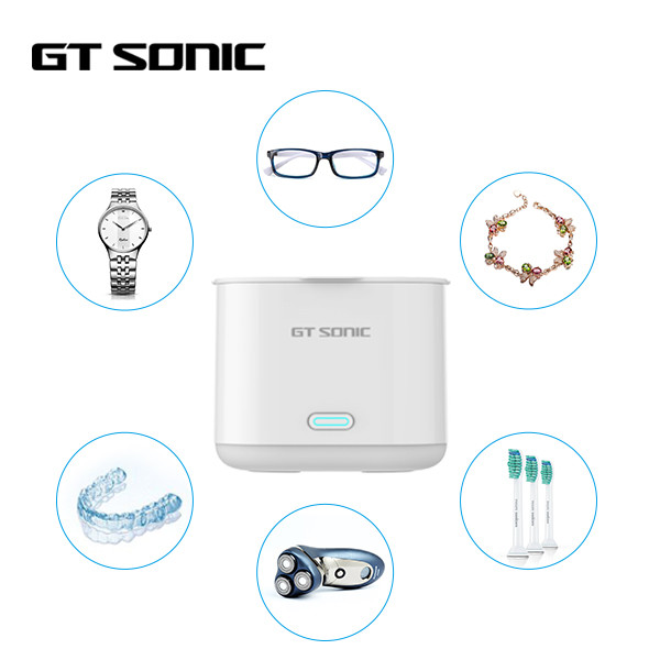 Portable Small Light Cube Ultrasonic Dental Cleaner 180ml Volume For Contact Lenses