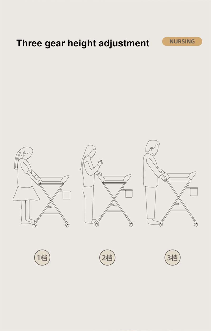 Height Adjustable Multi-Functional Baby Changing Station Newborn Changing Table