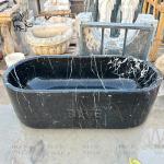 Green Natural Marble Freestanding Bathtub Luxury Soaking Directly Decoration