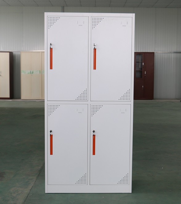 Cold Rolling Steel Office 4 Door Metal Lockers Powder Coating For University