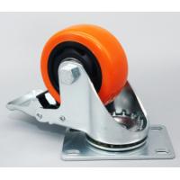 Buy cheap 3 inch locking wheels polyurethane casters zinc coated steel product